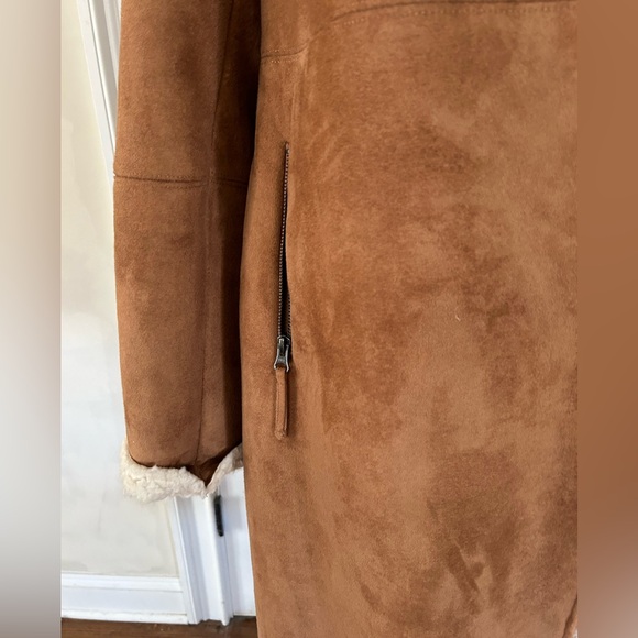 NWOT Boden women’s shearling lined faux suede overcoat- size 10 - Picture 2 of 8